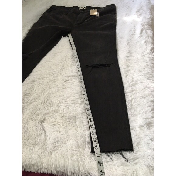 Madewell Jean Curvy 9" High Rise Skinny Black Size W36 Taller distressed #3 - Picture 3 of 12